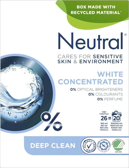 Neutral þvottaduft hvítur þvottur