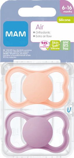 Mam snuð 6-16m air sílikon bleik