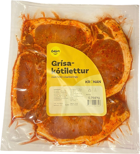 Ódýrt grísakótilettur grillkryddaðar