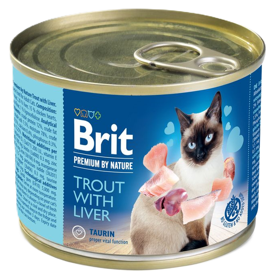 Brit kattamatur í dós trout w. liver
