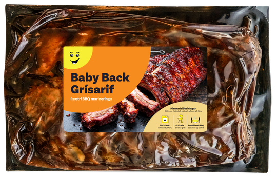 Krónu grísarif babyback elduð í bbq