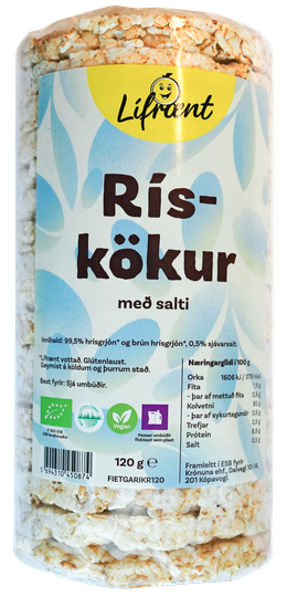 Krónan lífrænt rískökur salt