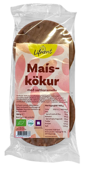 Krónan lífrænt maískökur saltkaramellu