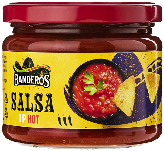 Banderos salsa ídýfa hot