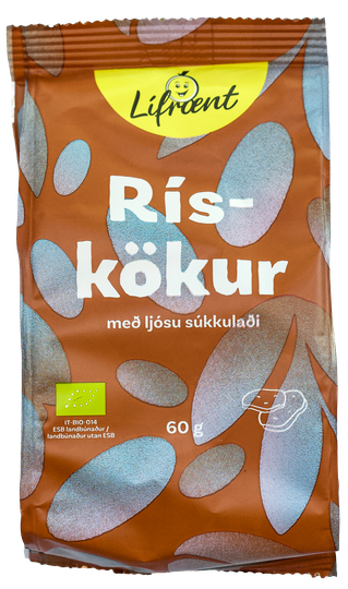 Krónan lífrænt rískökur litlar ljóst súkkulaði