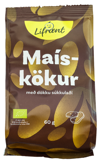 Krónan lífrænt maískökur litlar dökkt súkkulaði