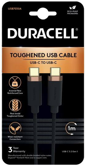 Duracell hleðslusnúra usb-c í usb-c  1m