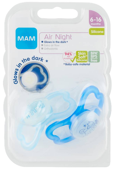 Mam snuð 6-16m air night sílikon
