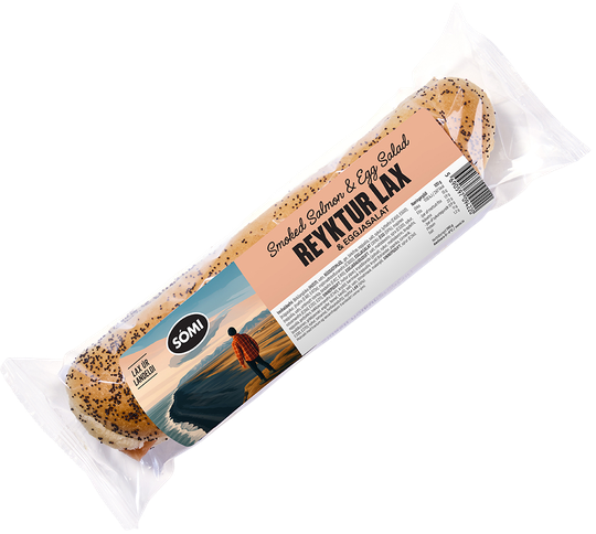 Sómi langloka reyktur lax & eggjasalat