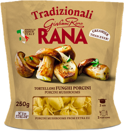 Rana tortelloni funghi með s ...
