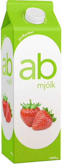 MS ab mjólk með jarðarberjum 1L