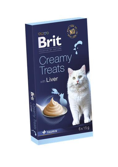 Brit kattamatur creamy treats lifur