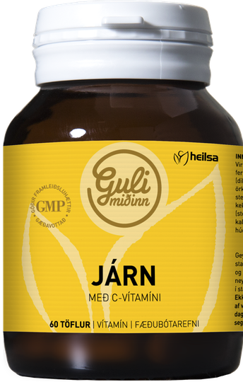 Guli miðinn járn með c-vítamíni