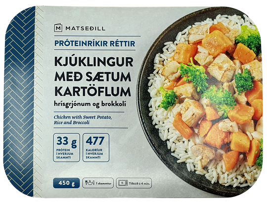 Matseðill kjúklingur með sætum