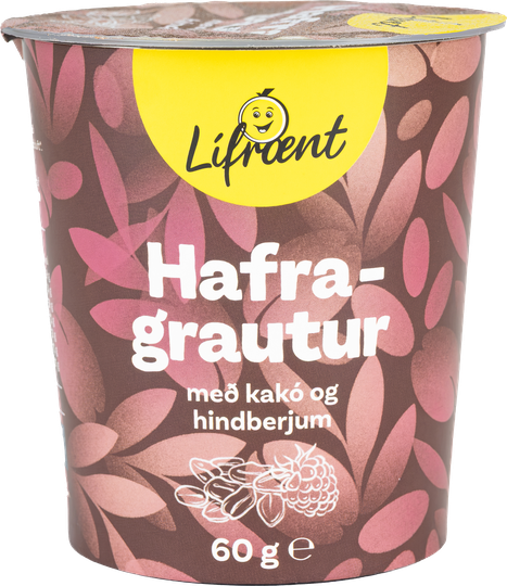 Krónan lífrænt hafragrautur i bolla m/kakó og hindberjum