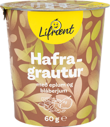 Krónan lífrænt hafragrautur í bolla m/eplum og bláberjum