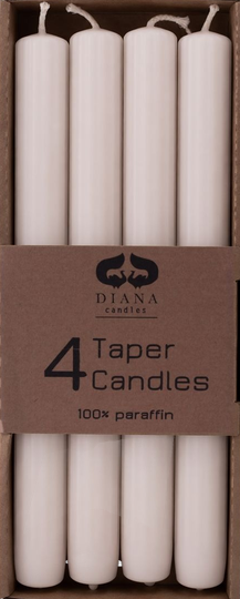 Diana Lys riffluð kerti hvít