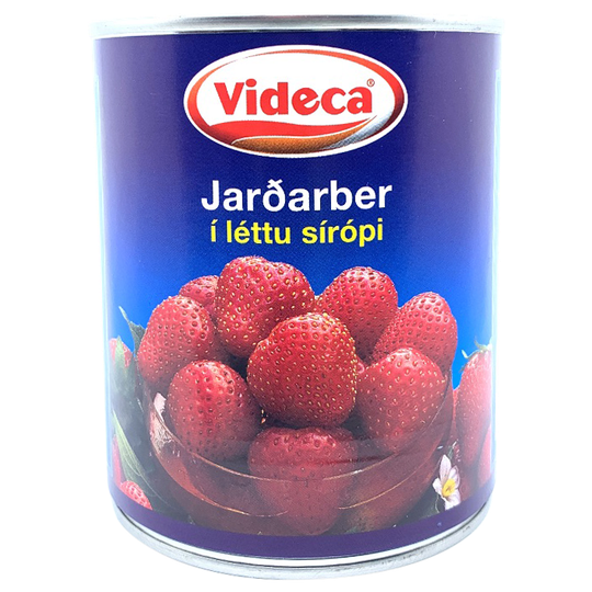 jarðarber í léttu sírópi