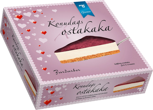 MS ostakaka með jarðarberjum konudags