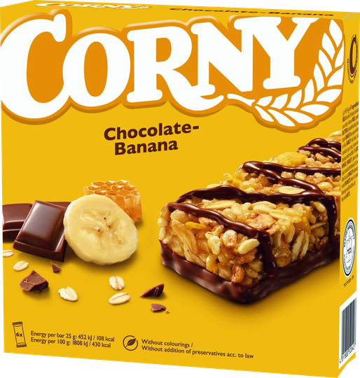 Corny 6pk orkustykki súkkulaði og banana