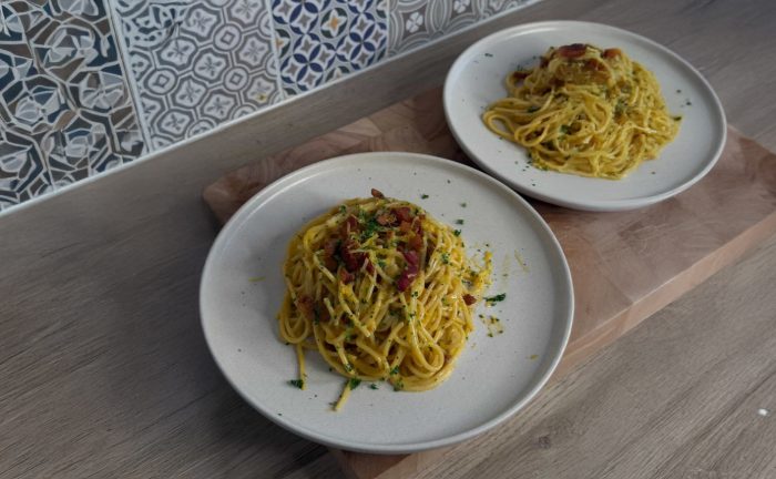 Spaghetti Carbonara með tvisti