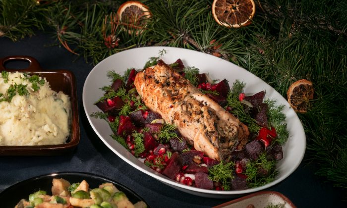 Kalkúnabringa með porcini, kastaníusveppum og pancetta fyllingu