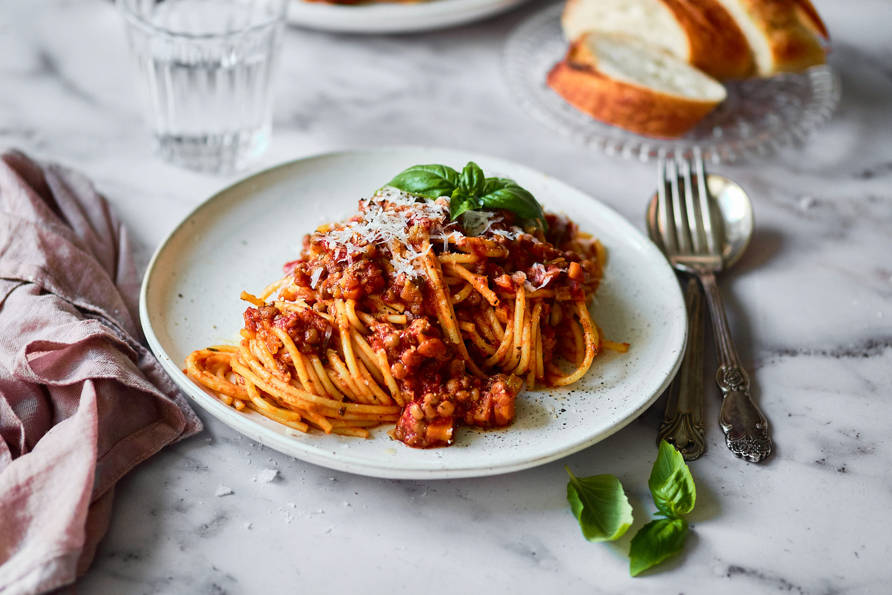 Spaghetti bolognese með linsubaunum